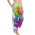 thumbnail image 2 of Daiia Colorful Glitter Dagon Fruit Women's Sleep Pant with Pockets and Drawstring,Pajama Pants-Large, 2 of 9