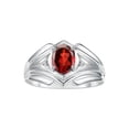 thumbnail image 1 of RYLOS Men's Rings Sterling Silver Rings Classic Designer Style 9X7MM Oval Gemstone &  Diamond Ring Garnet January Birthstone Rings For Men Size 10, 1 of 7