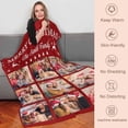 thumbnail image 4 of AISENIN Custom Merry Christmas New Year Gifts Personized Throw Blankets With 9 Photos Text Flannel Blankets for Friends Kids Couples Family, 4 of 5