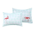 thumbnail image 3 of Let's Flamingo Embroidered Mint 7-Piece Comforter Set Full, 3 of 4