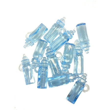 Tally Bottle - Mini Clear Blue Plastic Baby Bottles, Pack of 144 - 1.5 Inch Tall