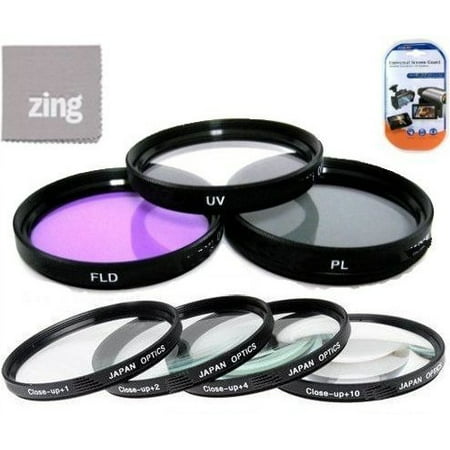 58mm Multi-Coated 7 Piece Filter Set Includes 3 PC Filter Kit (UV-CPL-FLD-) And 4 PC Close Up Filter Set (+1+2+4+10) for Canon EF 28mm f/1.8 USM Wide Angle Lens + MicroFiber Cleaning Cloth + (Best Wide Angle For Micro 4 3)