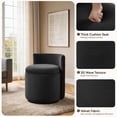 thumbnail image 6 of Velvet Swivel Accent Chair with Storage, 360° Vanity Makeup Chair with Wave Back, No Assembly Comfy Single Sofa Chair, Small Accent Stool for Bedroom, Dressing, Living Room, White, 6 of 7