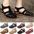 thumbnail image 5 of Penkiiy Woman Summer Casual Sandals Casual Flat Solid Color Loophole Shoes 42 Black, 5 of 5