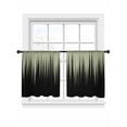 thumbnail image 7 of Sage Green Black Ombre Sheer Curtains 45 Inch Length 2 Panels Set, Modern Abstract Striped Gradient Voile Window Treatment Rod Pocket Small Kitchen Curtains Drapes for Bedroom 52"x45"x2, 7 of 7