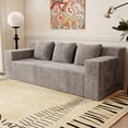 thumbnail image 3 of 71" 3-Seater Corduroy Sofa, Deep Seat Modular Couch, No Assembly Comfy Loveseat for Living Room Bedroom Conference Room Apartment, Camel, 3 of 11