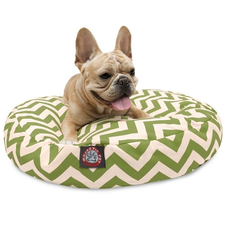 Majestic Pet | Chevron Round Pet Bed For Dogs, Removable Cover, Sage, Small