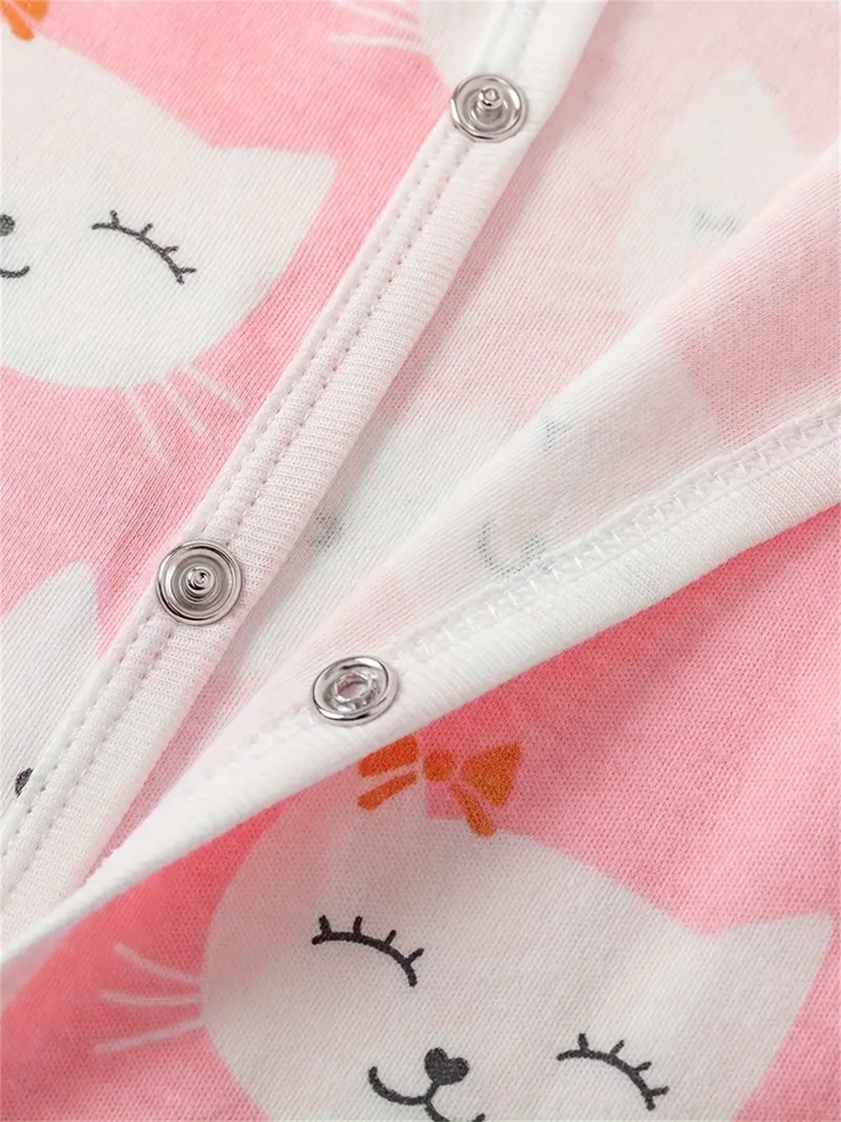 QEFJNO Newborn Baby Girls' 3-pack Sleep and Play Footies Pajamas One-Piece Sleeper Button Jumpsuit Cotton Cat PJs