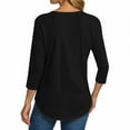 thumbnail image 4 of eczipvz Womens Casual Tops 3/4 Sleeve T-Shirts Round Neck Cute Tunic Tops Basic Tees Blouses Loose Fit Pullover(Black,XL), 4 of 6