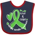 thumbnail image 3 of Inktastic Love and Care Mental Health Awareness Green Ribbon Boys or Girls Baby Bib, 3 of 4