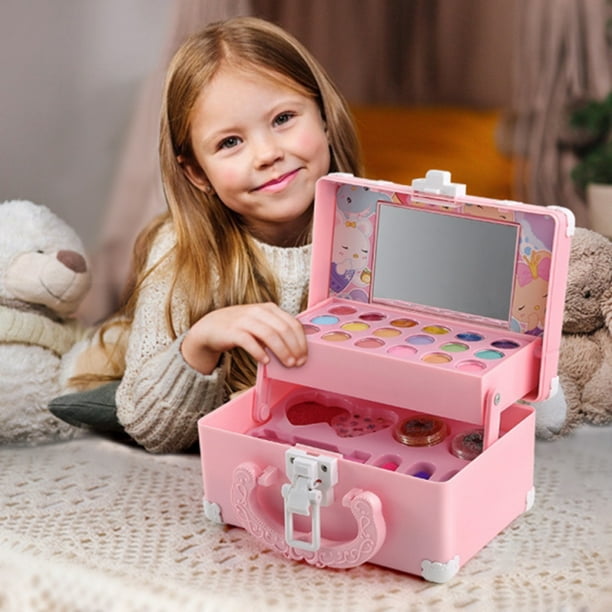 Kit de maquillage pour enfants pour fille, ensemble de jouets de maquillage  lavables avec miroir, ensemble de maquillage de beauté, jouets pour enfants  de 3 4 5 6 7 8 9 10