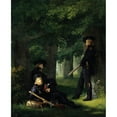 thumbnail image 2 of Georg Friedrich Kersting 20x24 Gold Ornate Framed and Double Matted Museum Art Print Titled - At the Outpost (1815), 2 of 4