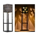 thumbnail image 1 of Yeacher Outdoor Solar Floor Lamp with Shelves 2-Layer Metal Shelf Standing Light with Decoration Patterns for Patio Balcony Courtyard Hallway Garden, 1 of 1