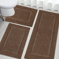 thumbnail image 5 of Bathroom Rugs Set 3, Yamaziot Bath Mats, Non Slip Washable Soft Absorbent Shower Brown Runner for Tub Floor with Toilet Mat, 5 of 9