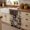 Brown, variant on Coffee Time Cabinet Curtains for Kitchen 28"W x 51"L, Retro Coffee Beans Dark Brown Patchwork Under Sink Skirt Magic Tape Short Curtain Decorative Privacy Panel for Pantry Cabinet Opening
