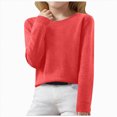 thumbnail image 4 of WXFAZCVU Girls Sweater Casual Round Neck Kids Long Sleeve Pullover Tops Versatile Daily Wear Size 12-13 Years, 4 of 4