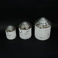 thumbnail image 5 of Vintage White Farmhouse Style Galvanized Decorative Tin Silo Canister Set of 3, 5 of 5