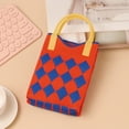 thumbnail image 6 of Nygoyerh Women Knitted Crossbody Bag Fashion Checkerboard Shoulder Bag Handbag Phone Holder Beach Travel Shopping Purses, 6 of 6