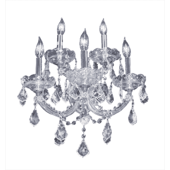 Artistry Lighting Maria Theresa Collection 22"x25" Chrome 5-Light Crystal Wall Sconce