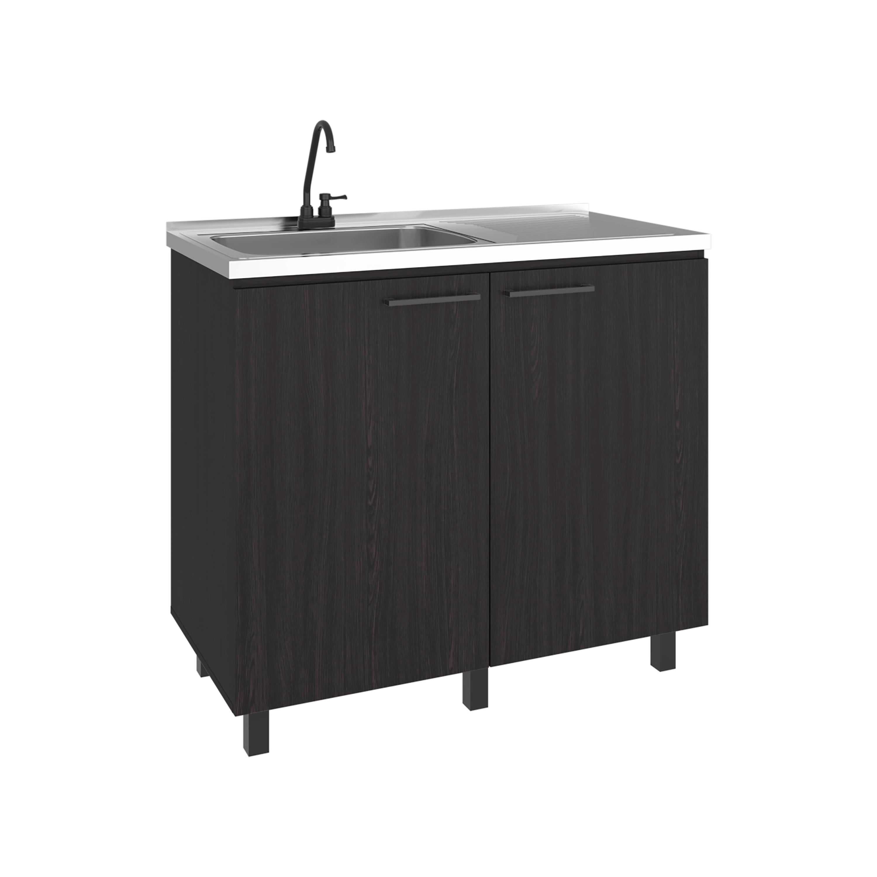 TUHOME Napoles Utility Sink Complete with Faucet Included, Freestanding Base with Legs