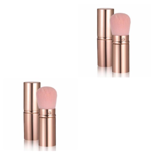 Justharion Wide Application Makeup Brush Set For Endless Makeup Possibilities Soft And Comfortable Blush Brush Rose red 2Set