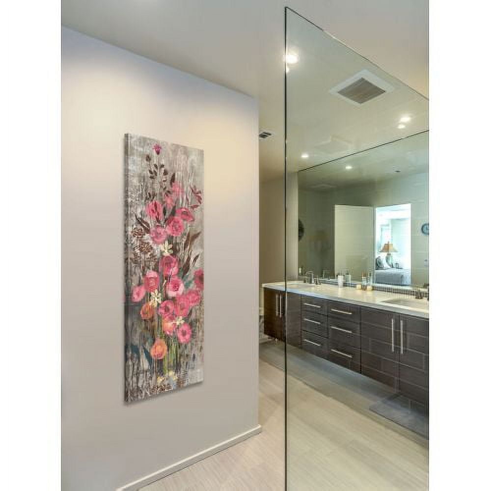 "Floral Frenzy Pink III" Painting Print on Wrapped Canvas