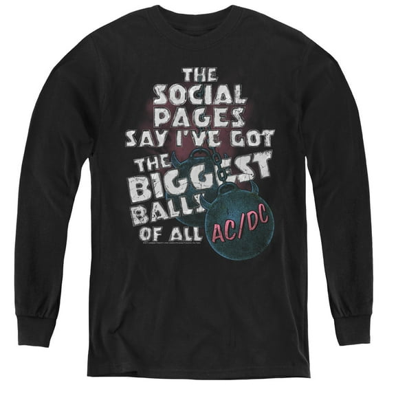 AC/DC Big Balls Youth Long Sleeve T-Shirt Black