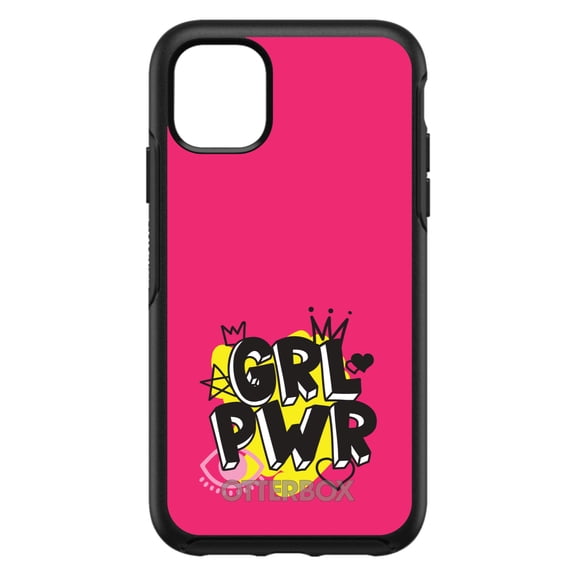 DistinctInk OtterBox Symmetry Custom Case for Apple iPhone 14 Pro (6.1" Screen) - Pink Yellow Black - Raised Bezel Screen Guard