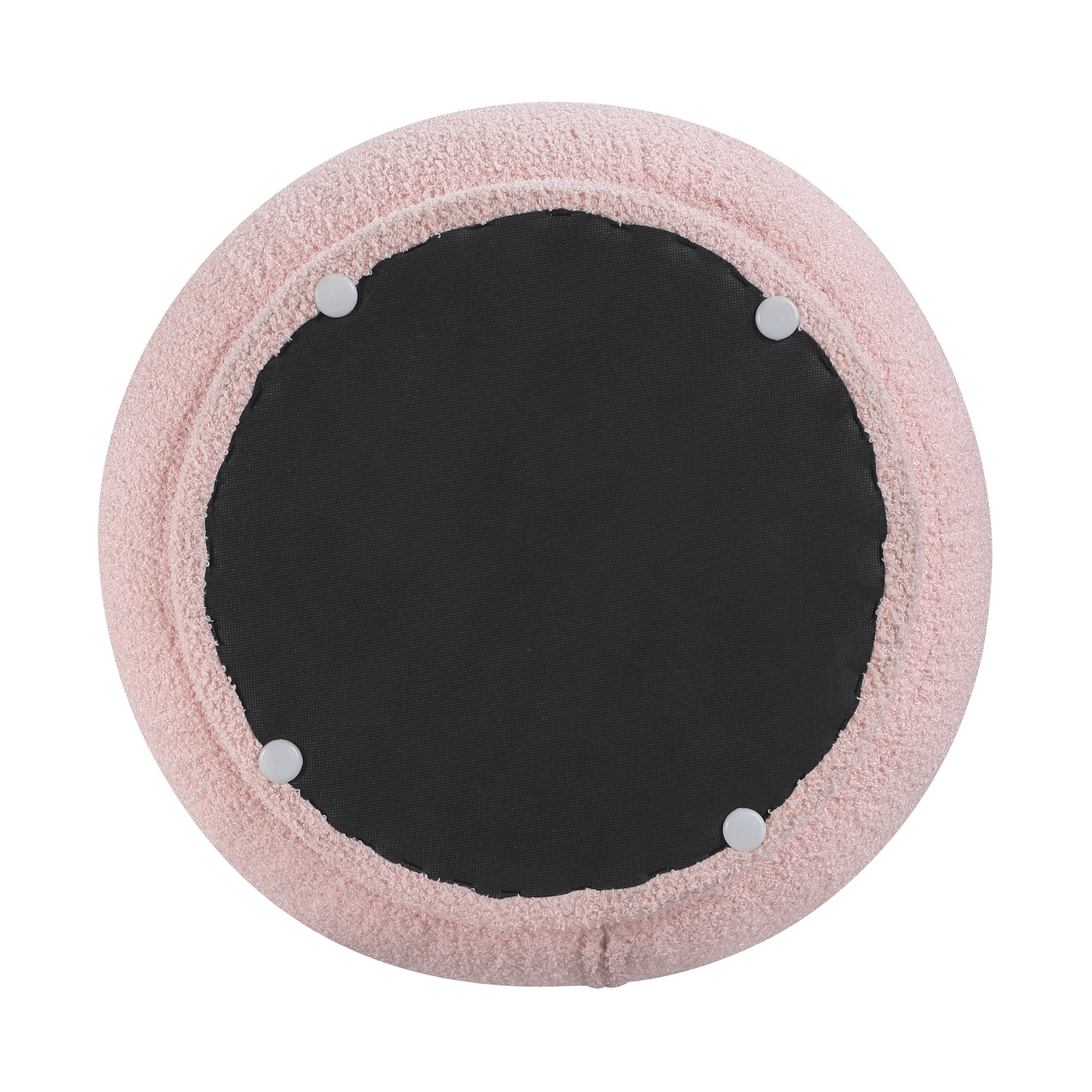 OakvillePark Wooda Modern Bow Shaped Boucle Mini Kid's Swivel Chair, Pink
