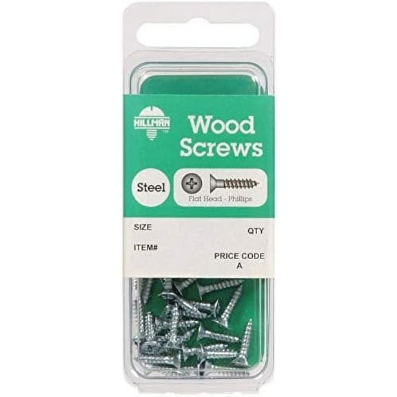 Hillman Wood Screws No. 4 X 3/4 " Phillips Flat Head