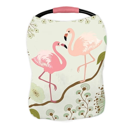 ECZJNT Floral pair flamingos Nursing Cover Baby Breastfeeding Infant Feeding Cover Baby Car Seat Cover