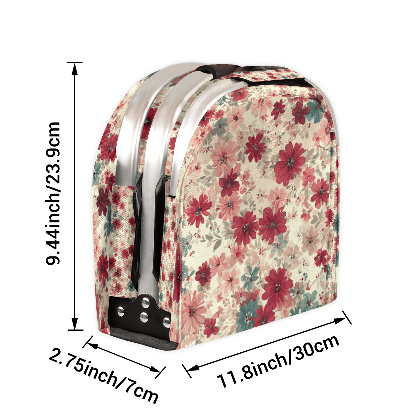 Large 40L Collapsible Market Basket Floral Print Foldable Shopping Tote with Handle for Grocery, Picnic, Beach