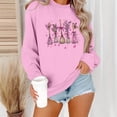 thumbnail image 5 of Nfurl Women's Pink Ribbon Graphic Sweatshirts Long Sleeve Breast Cancer Shirts for Women Fall Winter Pullover Tops Gifts for Breast Cancer Survivor Pink,XL, 5 of 5