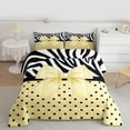 thumbnail image 2 of Castle Fairy Kawaii Ribbon Bow Twin Comforter Sets,Animal Zebra Print Bedding Set, 2 of 8