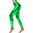 thumbnail image 2 of Promotion Sales! High Waisted Flare Leggings For Women Stretchy Faux Leather Slim Fit Legging Tights Comfortable Casual Wear Green L Size, 2 of 7