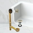 thumbnail image 3 of Westbrass 14" 17-Gauge Brass Bathtub Assembly with Trip Lever and Strainer Drain, Polished Nickel, 3 of 17