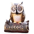 thumbnail image 2 of Solar Powered Owl On A Log With " Welcome " Sign Outdoor LED Garden Light Decor, 2 of 9