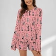 thumbnail image 2 of Sfneewho Poodle Skirt Retro 50S Mod Pink Black Cool Print Pajama Set for Women 2 Piece Lounge Set Tops and Shorts Soft Sleepwear, 2 of 5