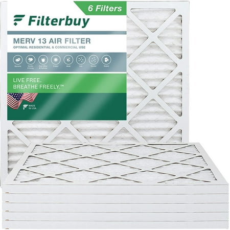 

Filterbuy 20x20x1 MERV 13 Pleated HVAC AC Furnace Air Filters (6-Pack)