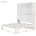 thumbnail image 2 of Harper & Bright Designs Queen Size Murphy Bed with Shelves, Foldable Wall Bedframe w/Flexible Slats Support, Space-Saving Design, Can Be Folded Into Cabinet, White, 2 of 12
