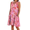 thumbnail image 5 of Summer Floral Dresses for Womens Wrap V Neck Dress Wedding Guest A-Line Sleeveless Sundress with Pockets, 5 of 5