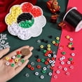 thumbnail image 3 of 1201 cuentas navideñas de poni, de plástico rojo a granel con cordón de poliéster encerado, pequeñas, coloridas, para fiestas, verdes, blancas, amarillas y transparentes., 3 of 5