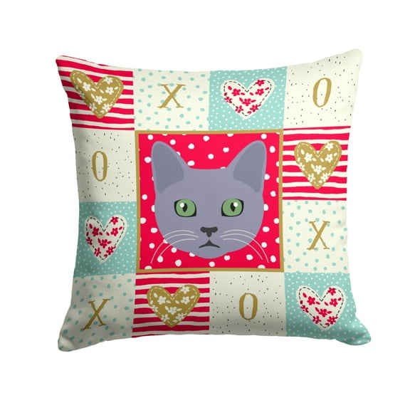 Carolines Treasures CK5124PW1414 Korat Cat Love Fabric Decorative Pillow  14Hx14W multicolor