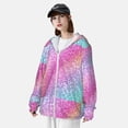 thumbnail image 5 of Kll Fun Rainbow Pink Print Men'S Women’s Upf 50+ Sun Protection Outdoor Hoodie Jacket Long Sleeve Fishing Hiking Performance Shirt- Small, 5 of 8