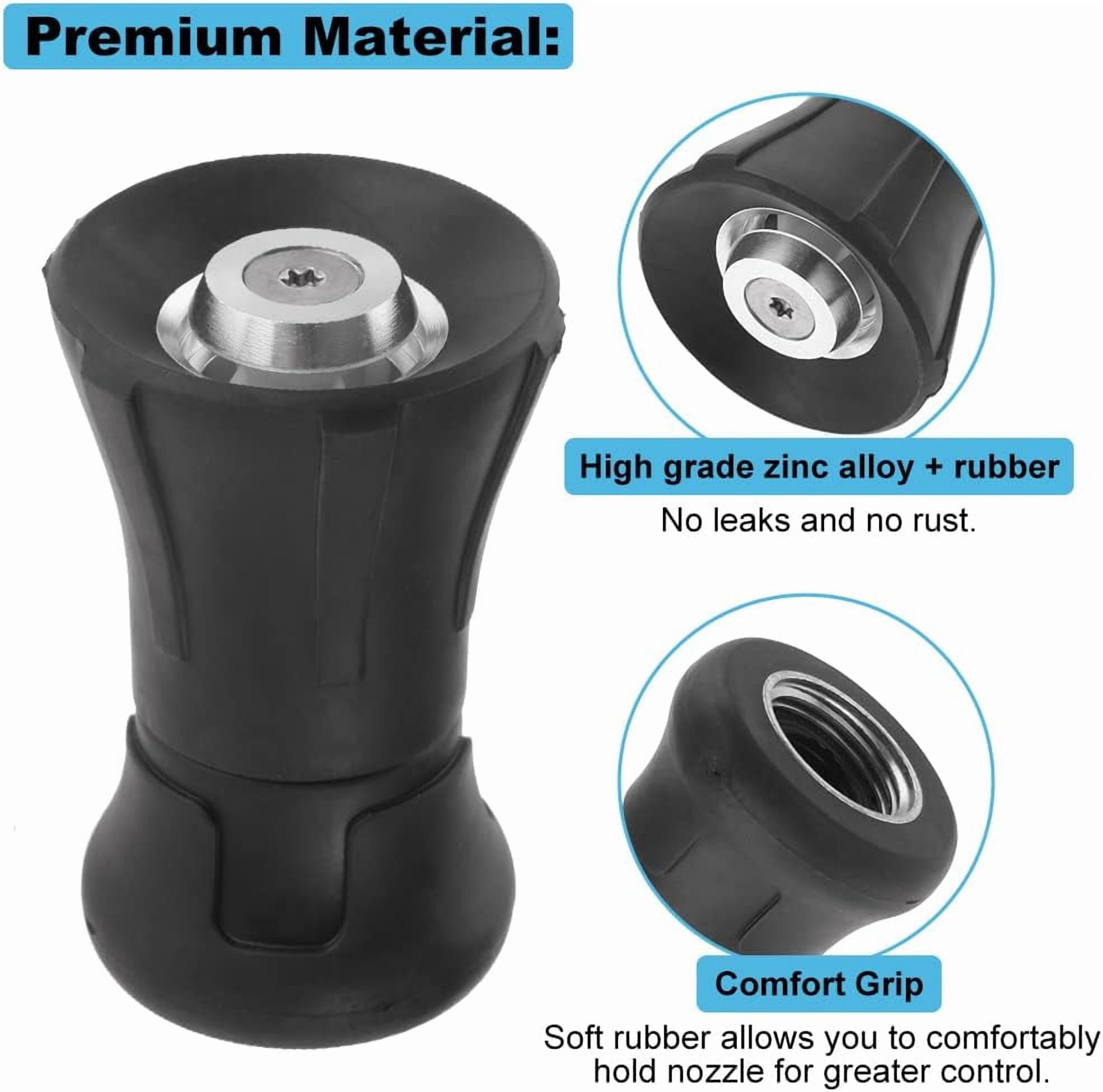 Fireman Hose Nozzle, 3/4" Garden Hose Nozzle, High Pressure Sprayer Nozzle for Car Washing, Patio Cleaning, Watering Lawn and Garden, Universal Fit Garden Hoses Black