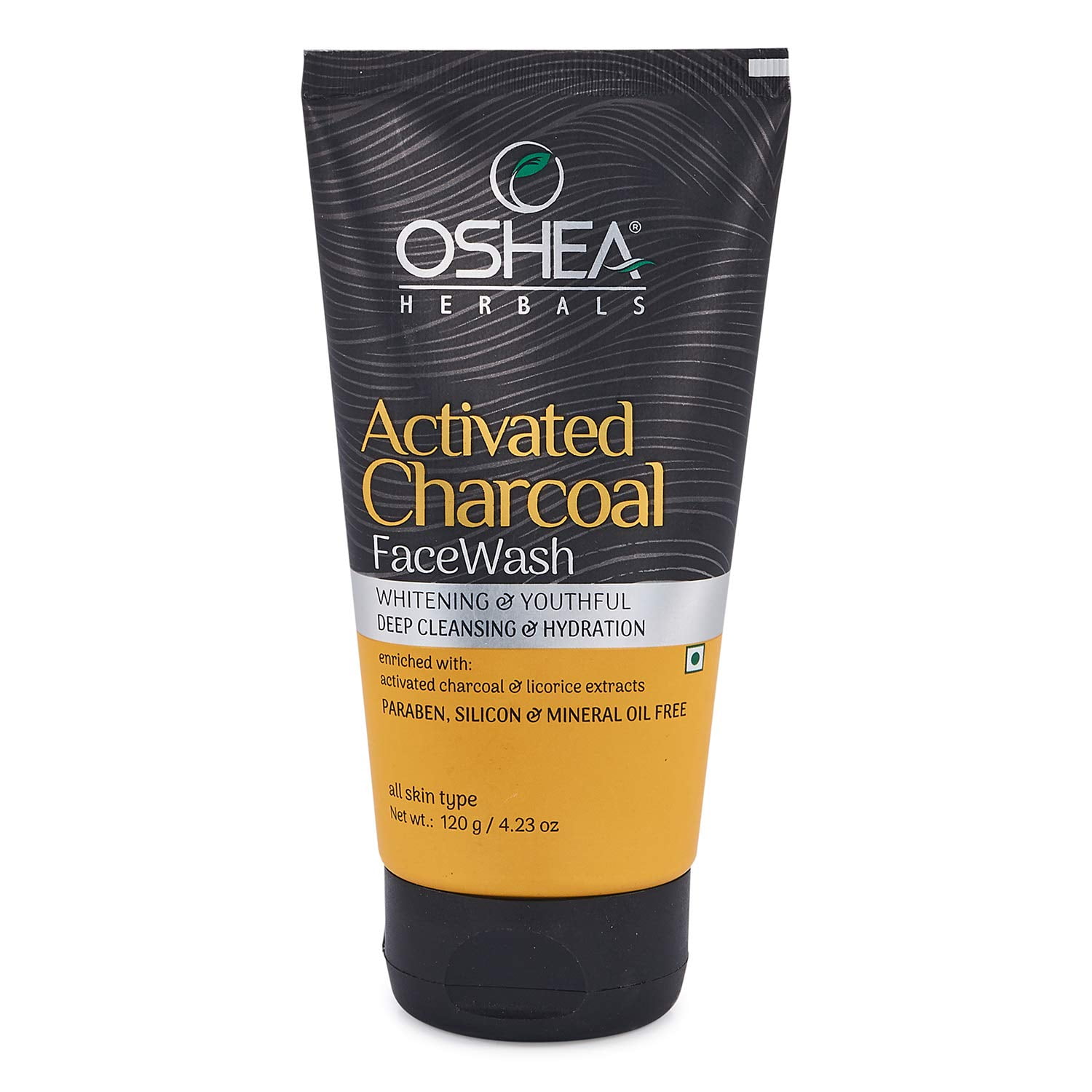 Oshea Activated Charcoal Face Wash, Black, 120 g