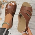 thumbnail image 4 of Modstep Orthopedic Wedge Sandals for Women Hollow Out Low Heel Non Slip Slide Shoes Wide Width Beach Slippers with Arch Support Brown 6, 4 of 7