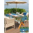 thumbnail image 4 of Outdoor Tablecloth with Umbrella Hole and Zipper, Blue Teal Gnomes Christmas Rectangle Table Cloth 60x84 Inch Waterproof Tablecloth, Xmas Tree Balls Snowflake Picnic Table Cover for Patio Camping, 4 of 7
