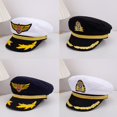 thumbnail image 3 of YUUZONE Captain Yacht Hat Sailors Hats Snap-back Adjustable Boats Sea Hat Navy Costume Accessory for Party Adu1t/Kid Size, 3 of 19