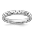 thumbnail image 5 of Auriga Fine Jewelry 925 Sterling Silver Rhodium-plated Patterned Ring for Women Size 9, 5 of 6